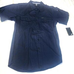 NWT Men's Dickies Short Sleeve Work Shirt Navy- Medium